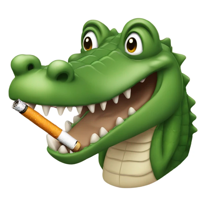 Alligator smoking a cigarette sticker