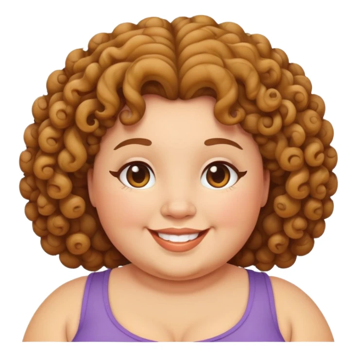 Chubby mama with curly hair sticker
