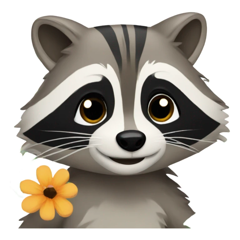 Raccoon with flowers sticker