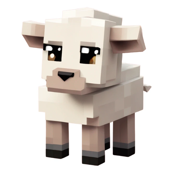 Little lamb in love, Minecraft style  sticker
