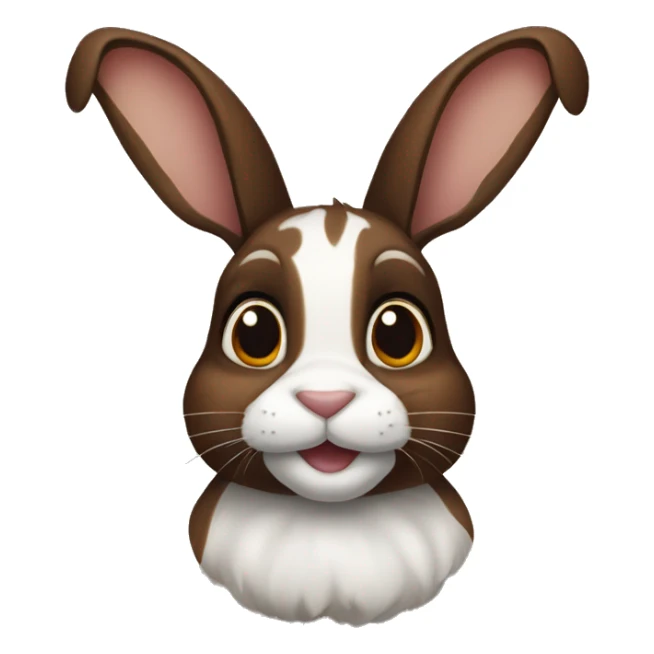 Brown and black harlequin rabbit sticker