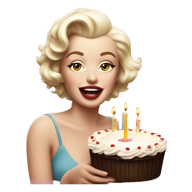 Marilyn monroe holding birthday cake sticker