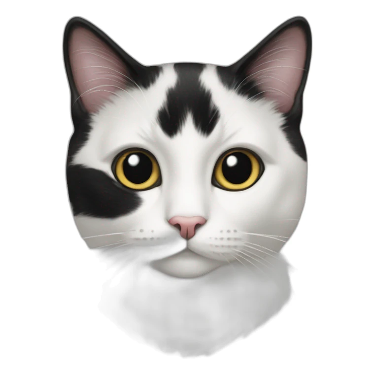 tuxedo cat with black spot in the lip sticker