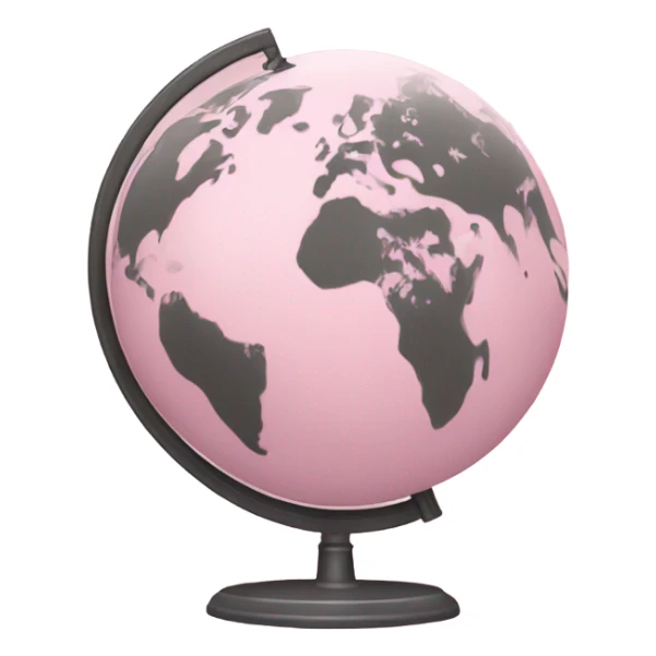 World globe that is pink light pink  sticker