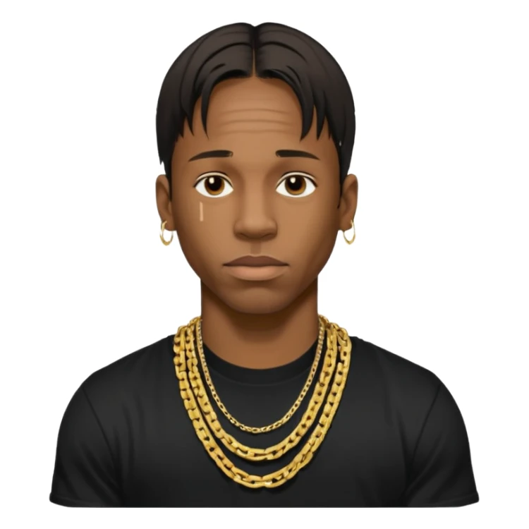 Travis Scott with gold chain necklace  sticker