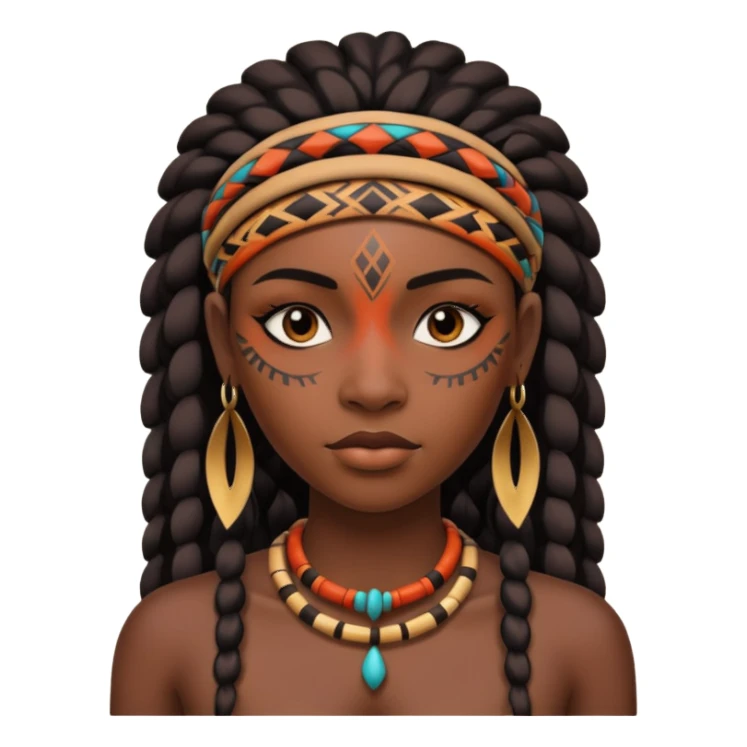 tribal black woman sticker