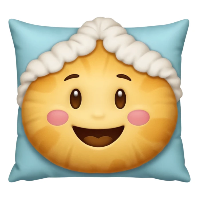 an emoji eating a pillow sticker