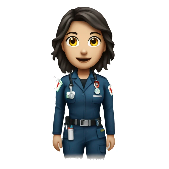 Woman brunette student paramedic sticker