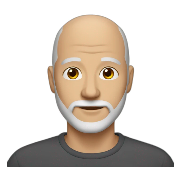 a bald man with grey beard hazel eyes sticker