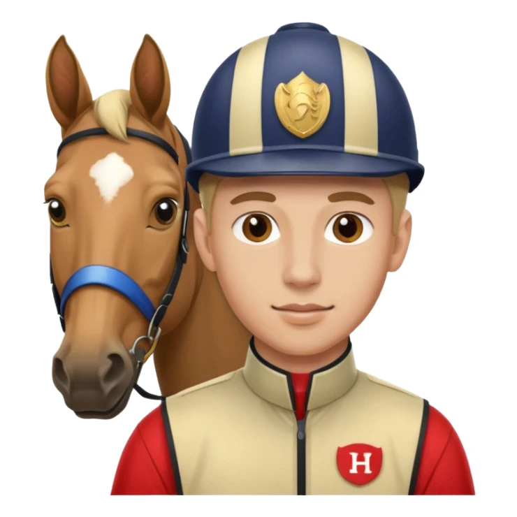 horse jockey man face sticker