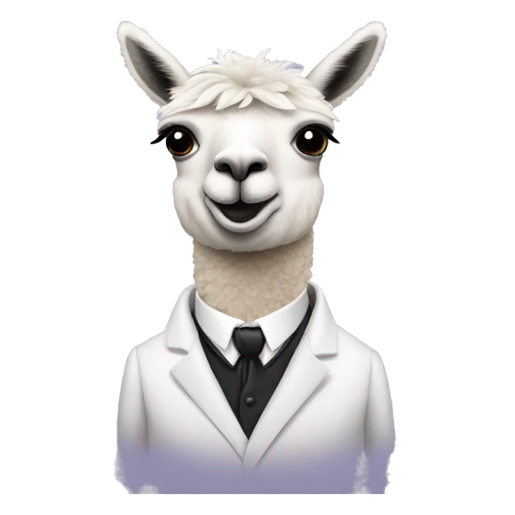 Llama wearing tux at wedding sticker