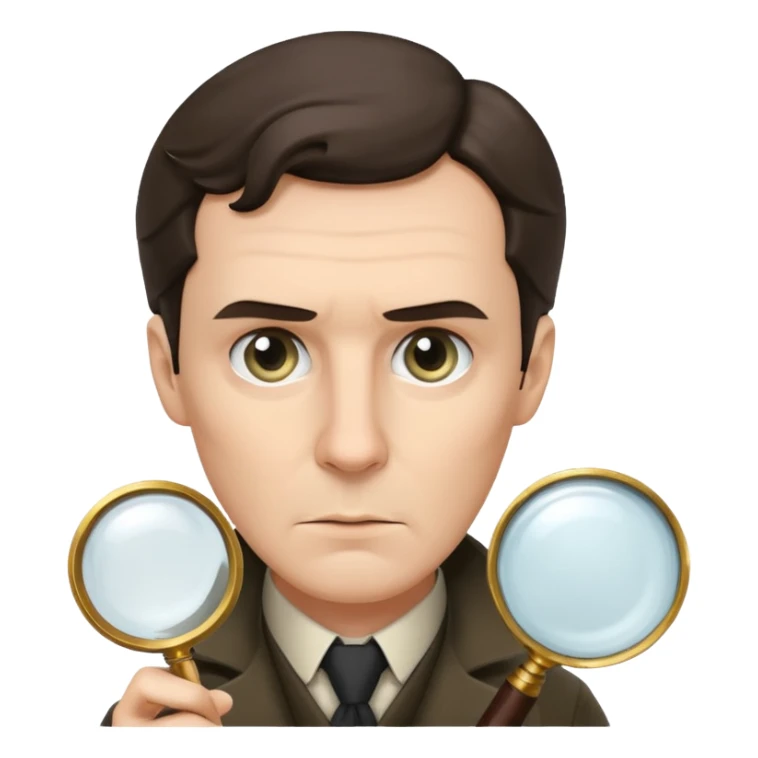 sherlock holmesholding magnifying glass sticker