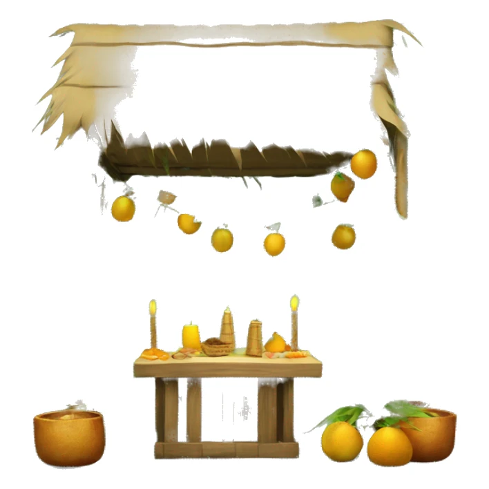 sukkot sukkah hut with decorations sticker