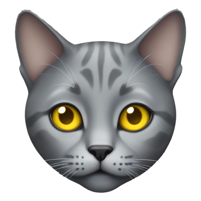 realistic grey cat with yellow eyes  sticker