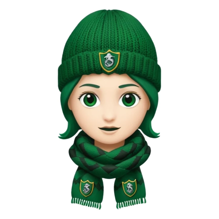 Slytherin schal und mütze sticker