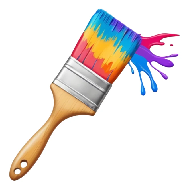 paintbrush with colorful paint emoji sticker