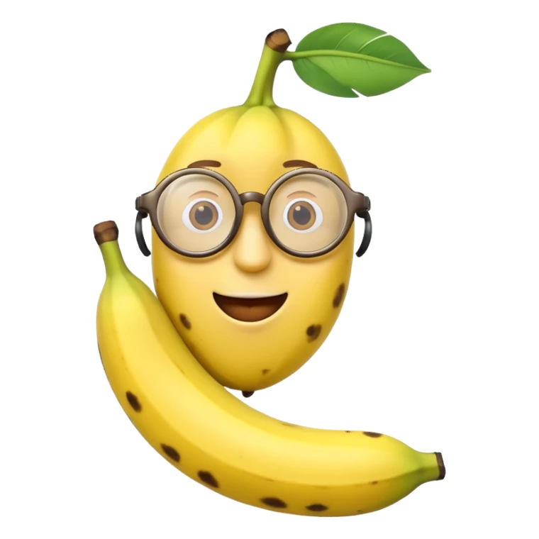 Banana with round reading glasses sticker