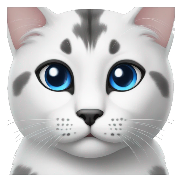 White and black blue eyes cat sticker