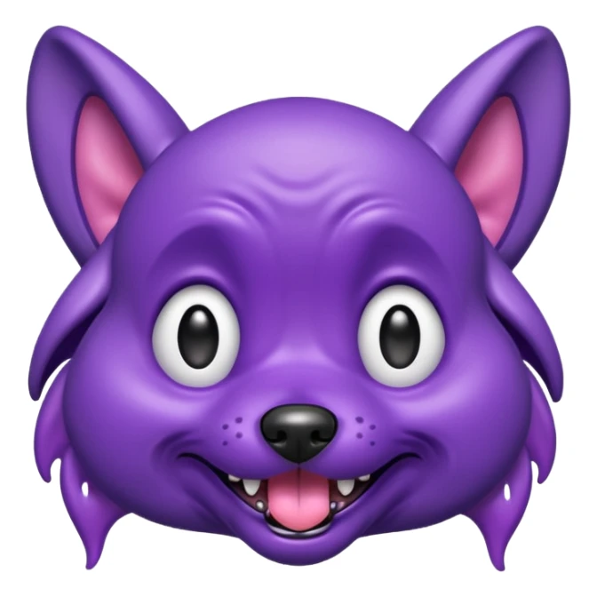 alien dog purple very big folded ear and panting sticker