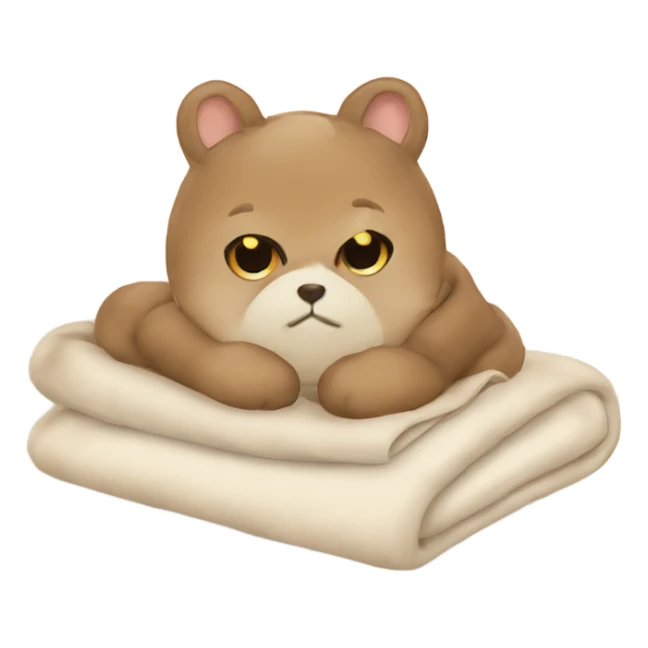 Cozy beige emojis, blankets, blankets, animals sticker