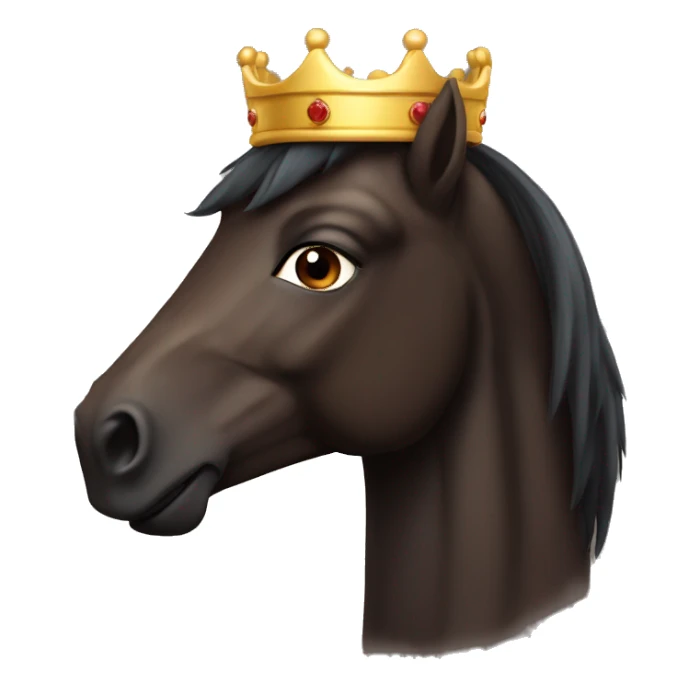 Dark Brown horse with a Crown  sticker