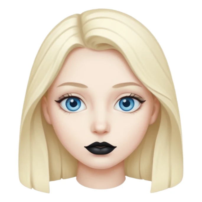 A 67 color blue black eye and lips. sticker