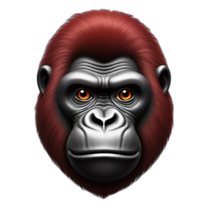 Tête de gorille réaliste de couleur rouge  sticker