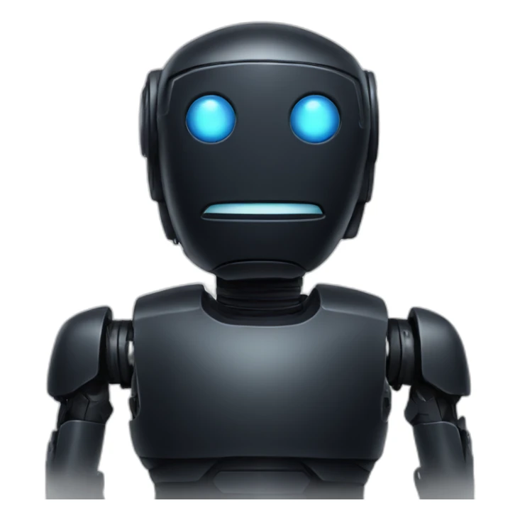 cute black robot face sticker
