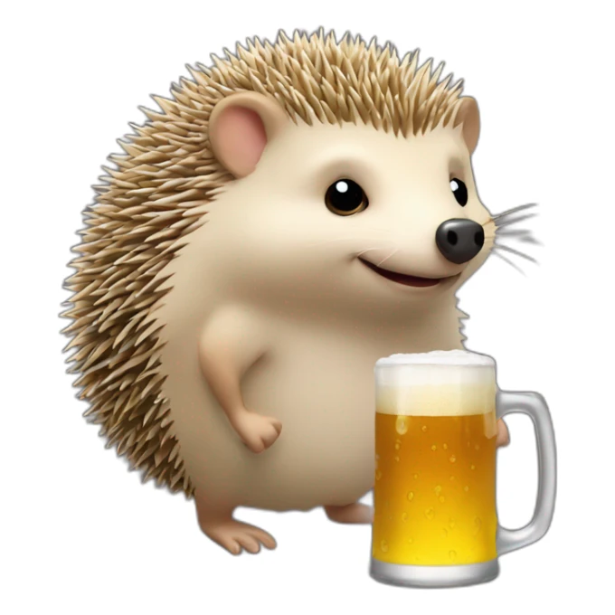 hedgehog drink beer paying in bitcoin sticker