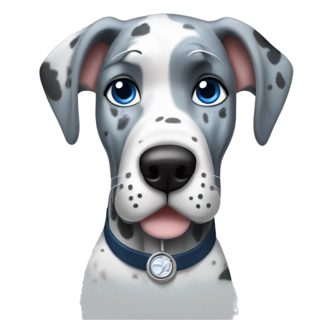 Blue Merle Great Dane wearing a doctor costume  sticker