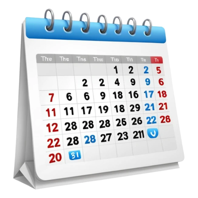 calendar, first page, day 1 sticker