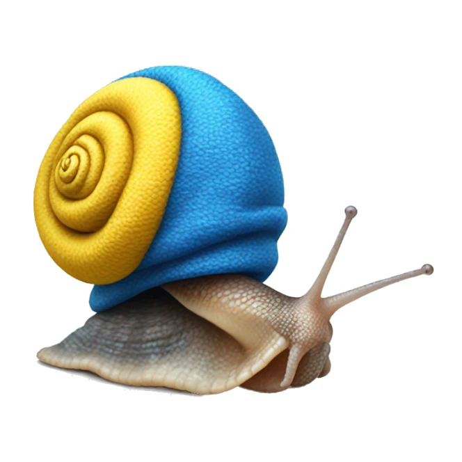 the snail with the blue and yellow hat sticker