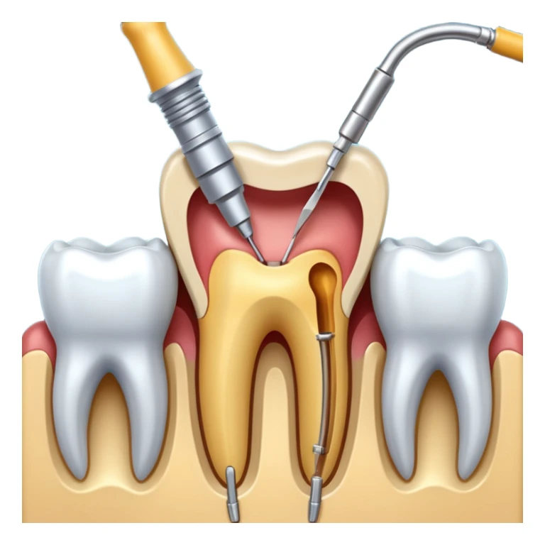 endodoncia dental con lima en la pulpaç sticker