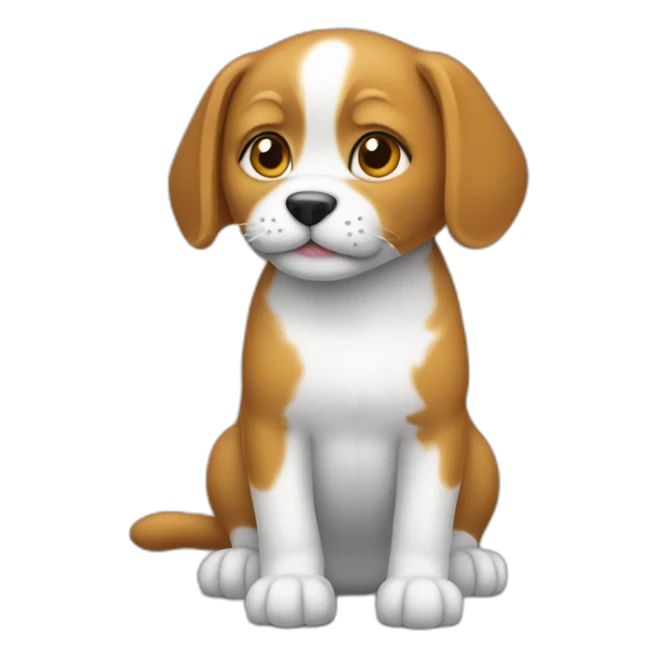 Un chat sur un chien sticker