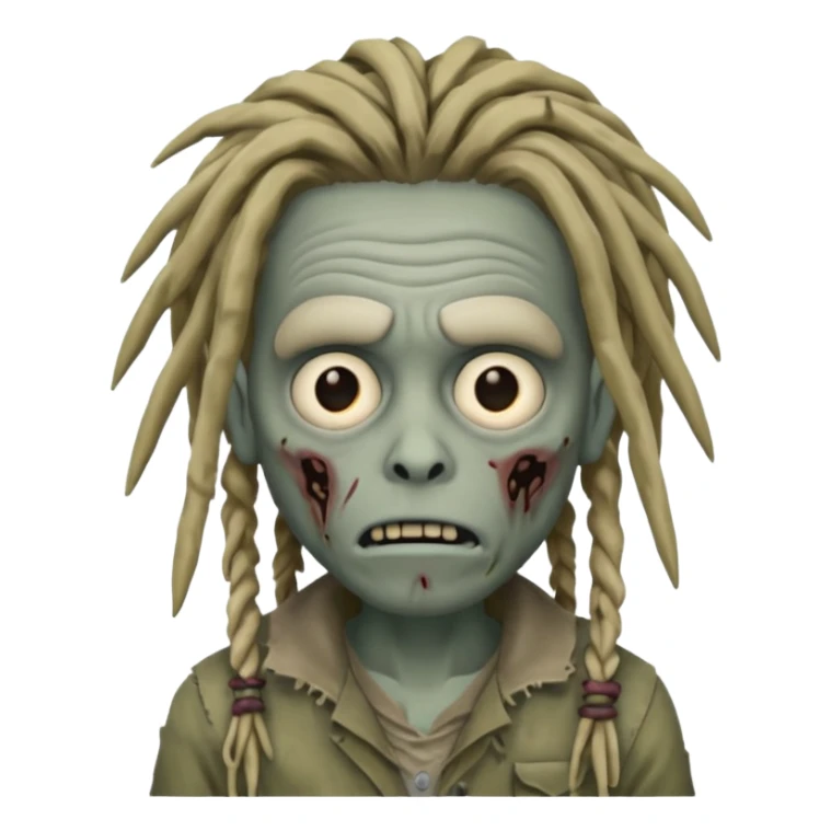 memoji zombie with dreads  sticker