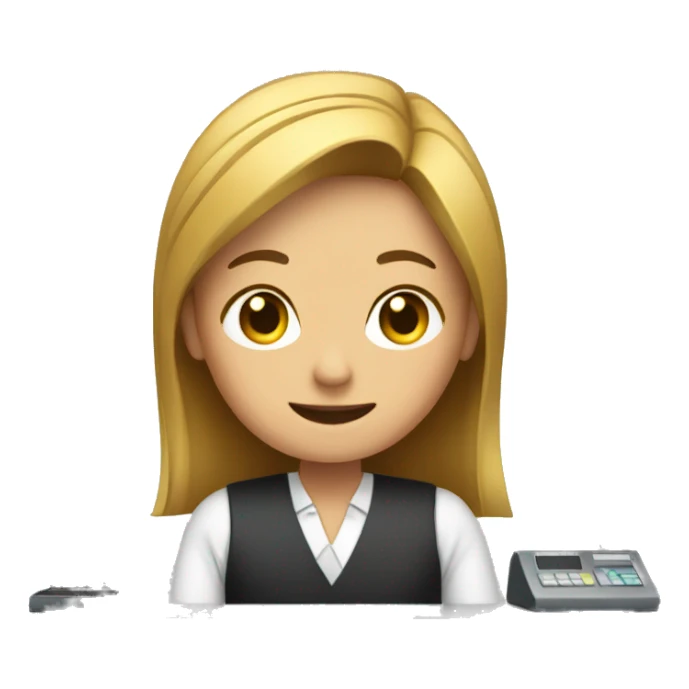 person working at the cash register  sticker