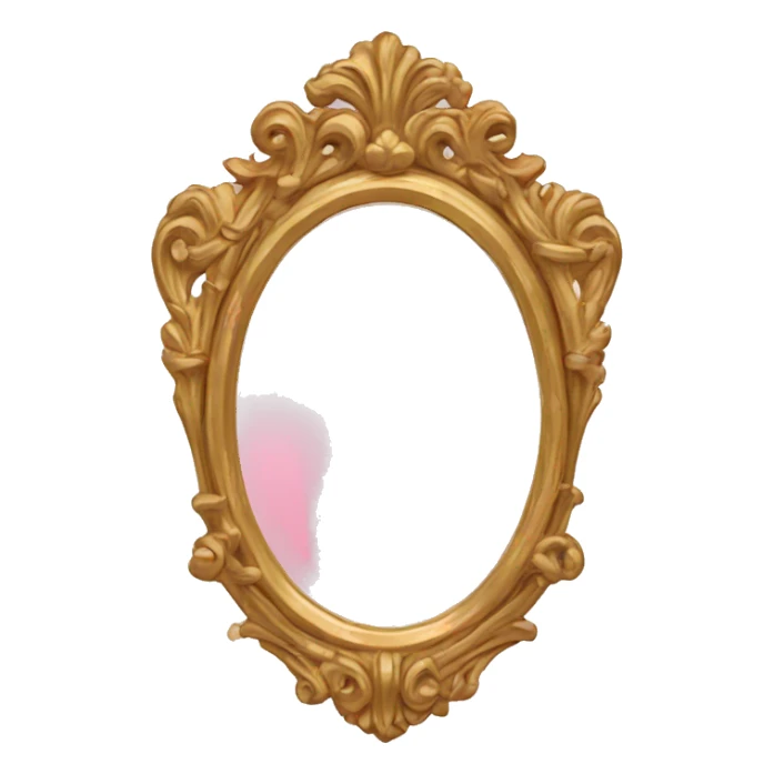 Gold and pink vintage mirror  sticker
