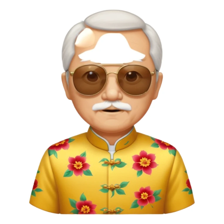 cheongsam ancient old man with sunglasses sticker
