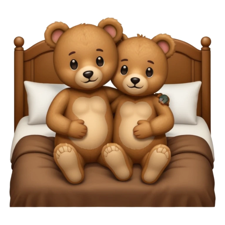 Teddy bear couple in the bed hug  sticker