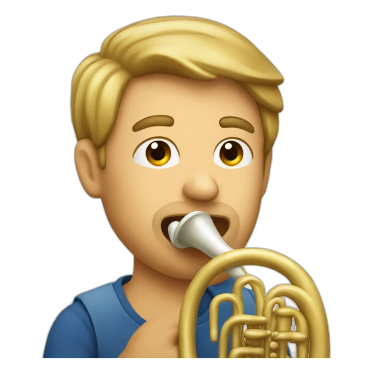Guy playing horn sticker