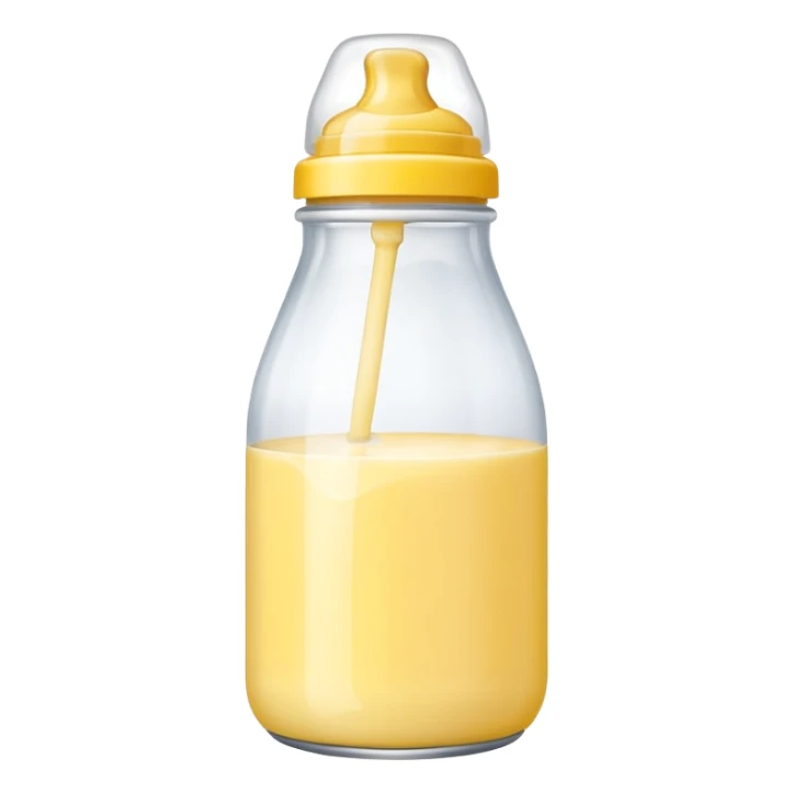 baby Milk bottle yellow sticker