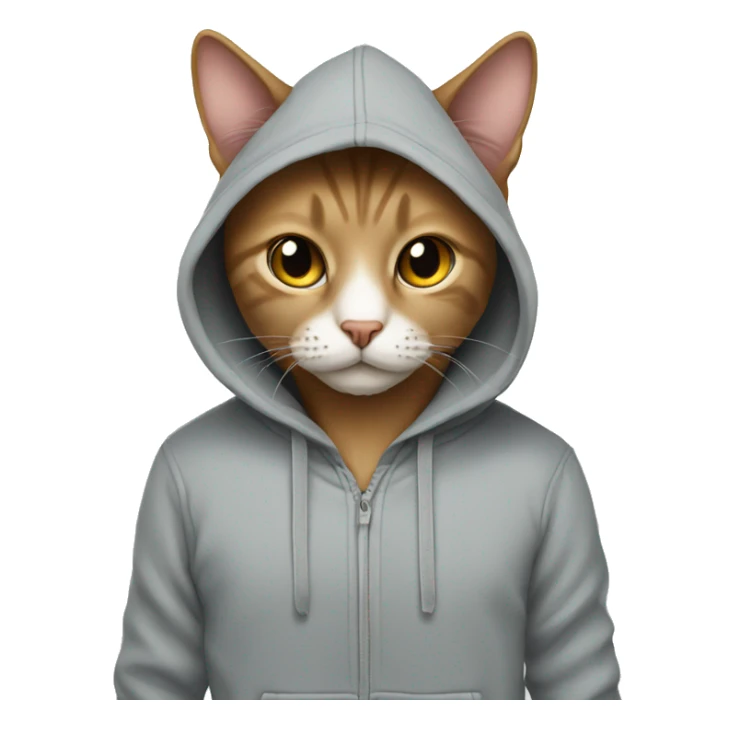 A cat wearing hoodie  sticker