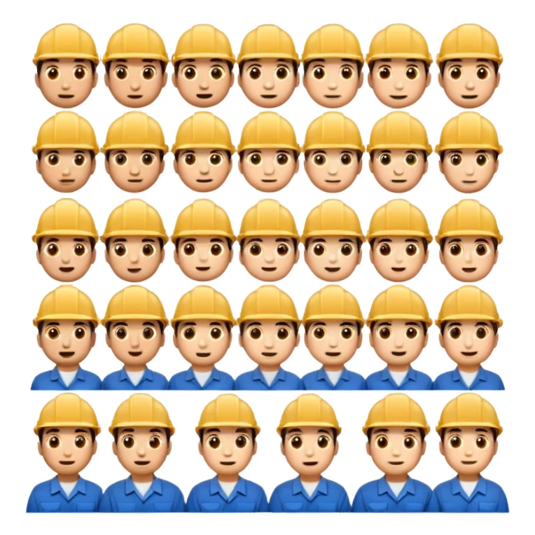 worker 30 faces of emojis sticker