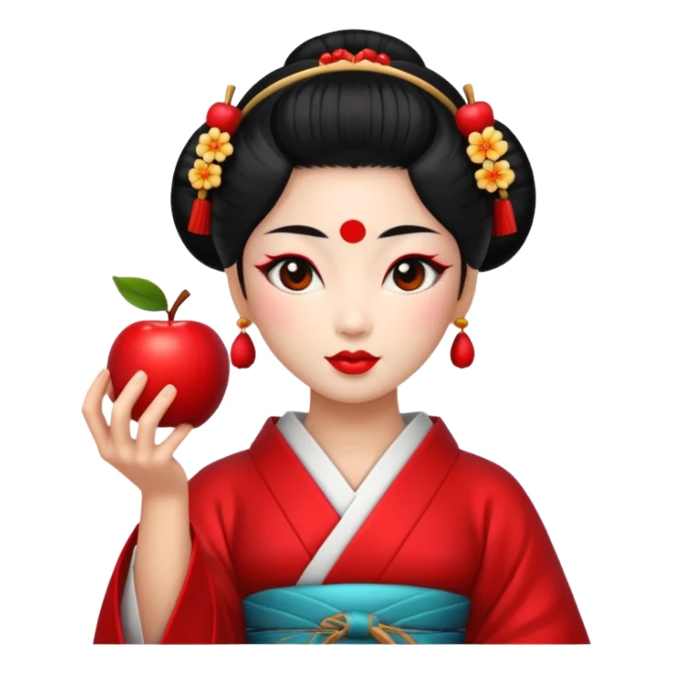 geisha god with an apple sticker