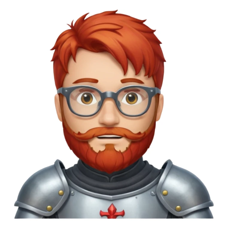 knight's with glasses with  red beard sticker