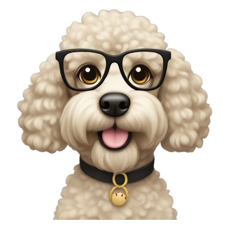 Wearing glasses poodle sticker