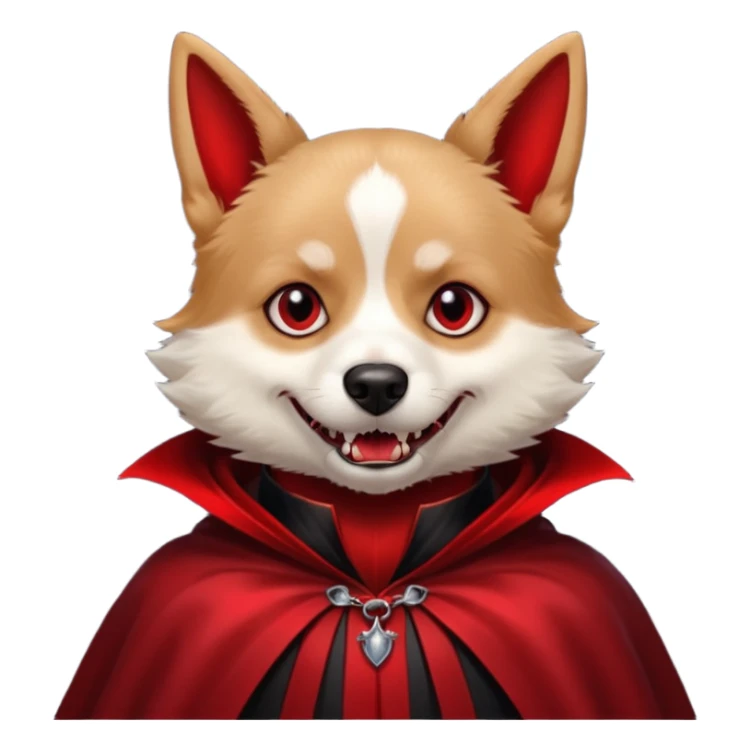 Vampire Pet, Dog in red collar cloak sticker
