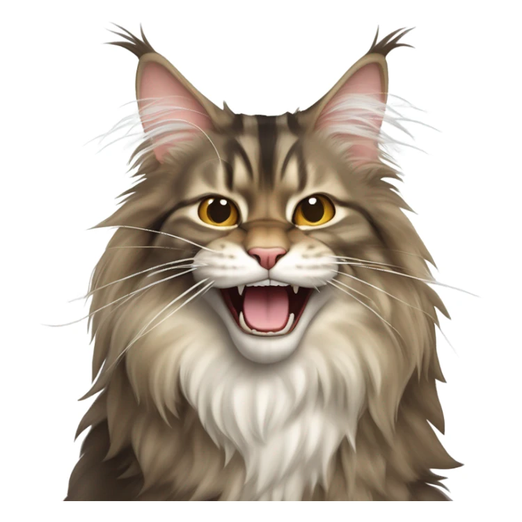 yawning maine coon cat sticker
