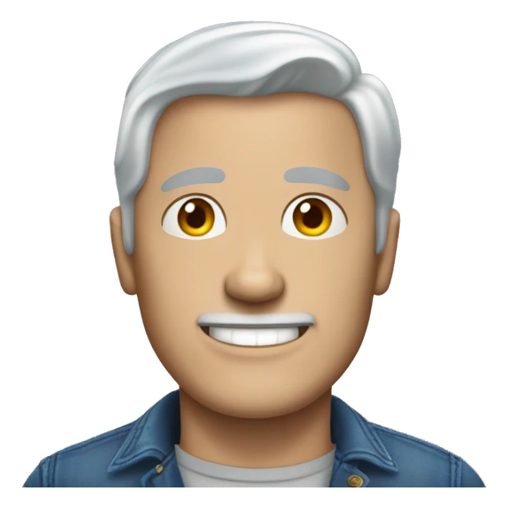 Gray haired white man with very tight blue jeans sticker