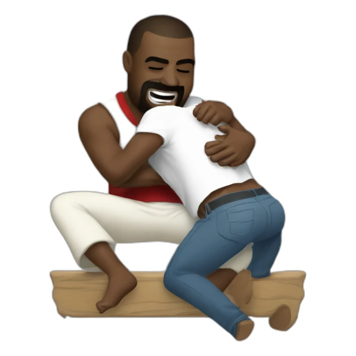 Kanye West being tickled by a klansman nice sticker